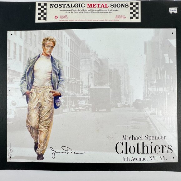 Vintage James Dean Metal Tin Poster Retro New York City by Nostalgic Metal Signs - Picture 4 of 5